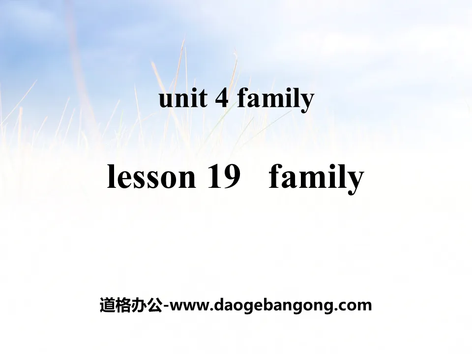 "Family" Family PPT teaching courseware