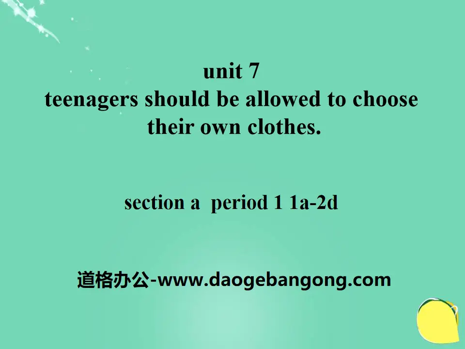 "Teenagers should be allowed to choose their own clothes" PPT courseware 20