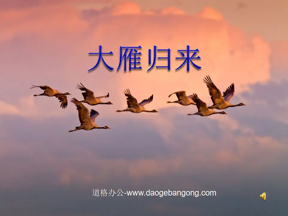 "The Return of the Wild Geese" PPT courseware