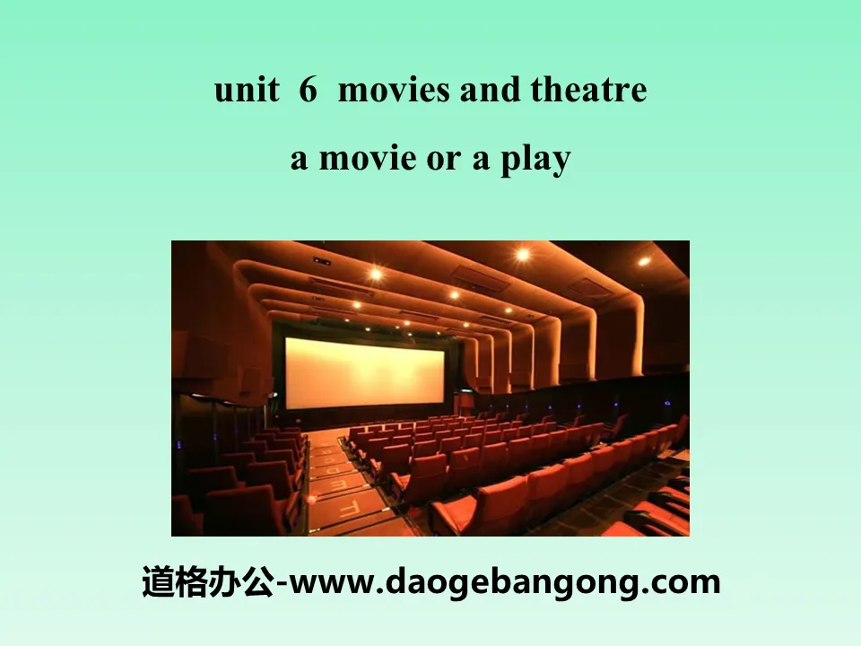 "A movie or a Play" Movies and Theater PPT teaching courseware