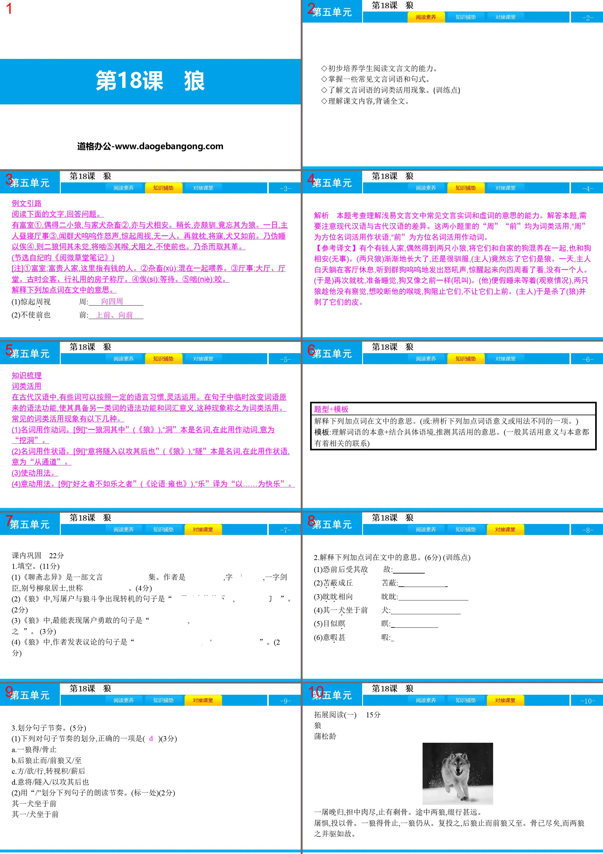 《狼》PPT免费下载